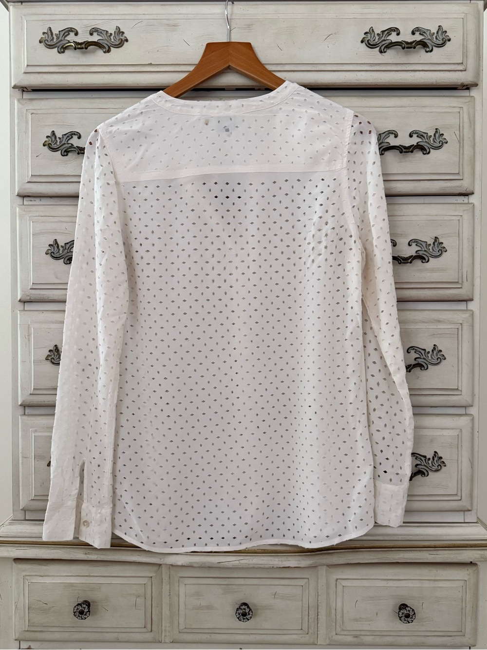 Ecru Cream Silk Button Shirt - Picture 2 of 4